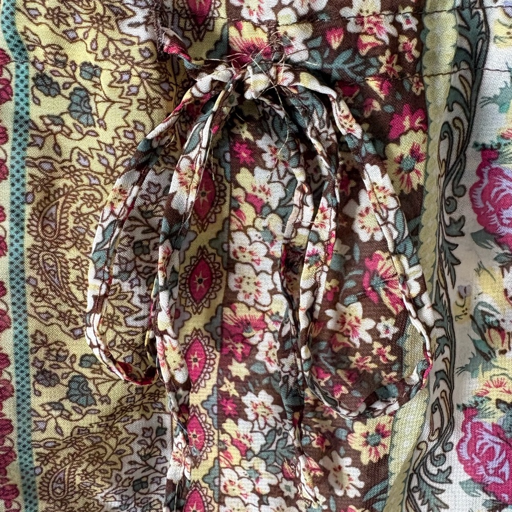 Last Kiss Boho Paisley Sheer Butterfly Sleeve Blouse M Fairy Cottagecore Forest - Picture 3 of 12